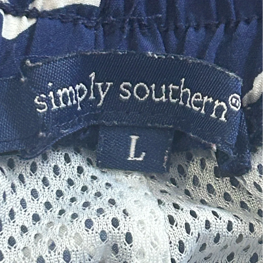 Simply Southern Swim Trunks Men's Large Blue Drawstring Mesh Lined 5” Inseam - Picture 6 of 9